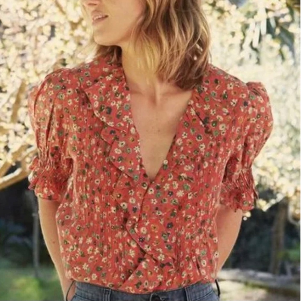 Doen Henri Top in Poppy Tasha Garden